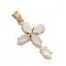 Cross Jesus Pendant Gold Yellow Natural Opal 14kt Gemstone Women's Handmade A762